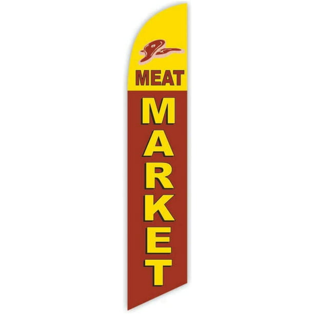 Meat Market 12ft Feather Banner Swooper Flag FLAG ONLY